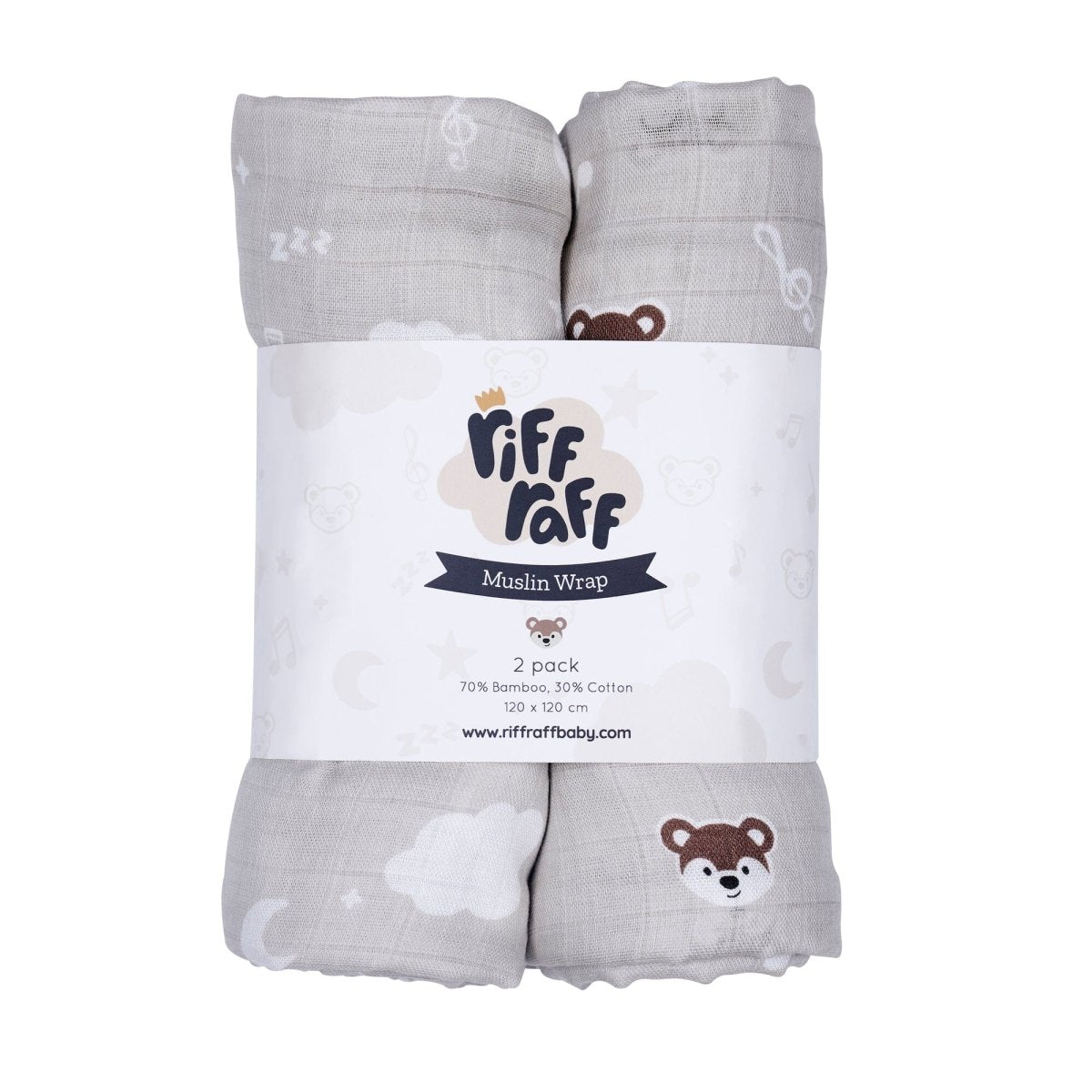 Swaddle 2pk - Banjo The Bear - Riff Raff Baby AU