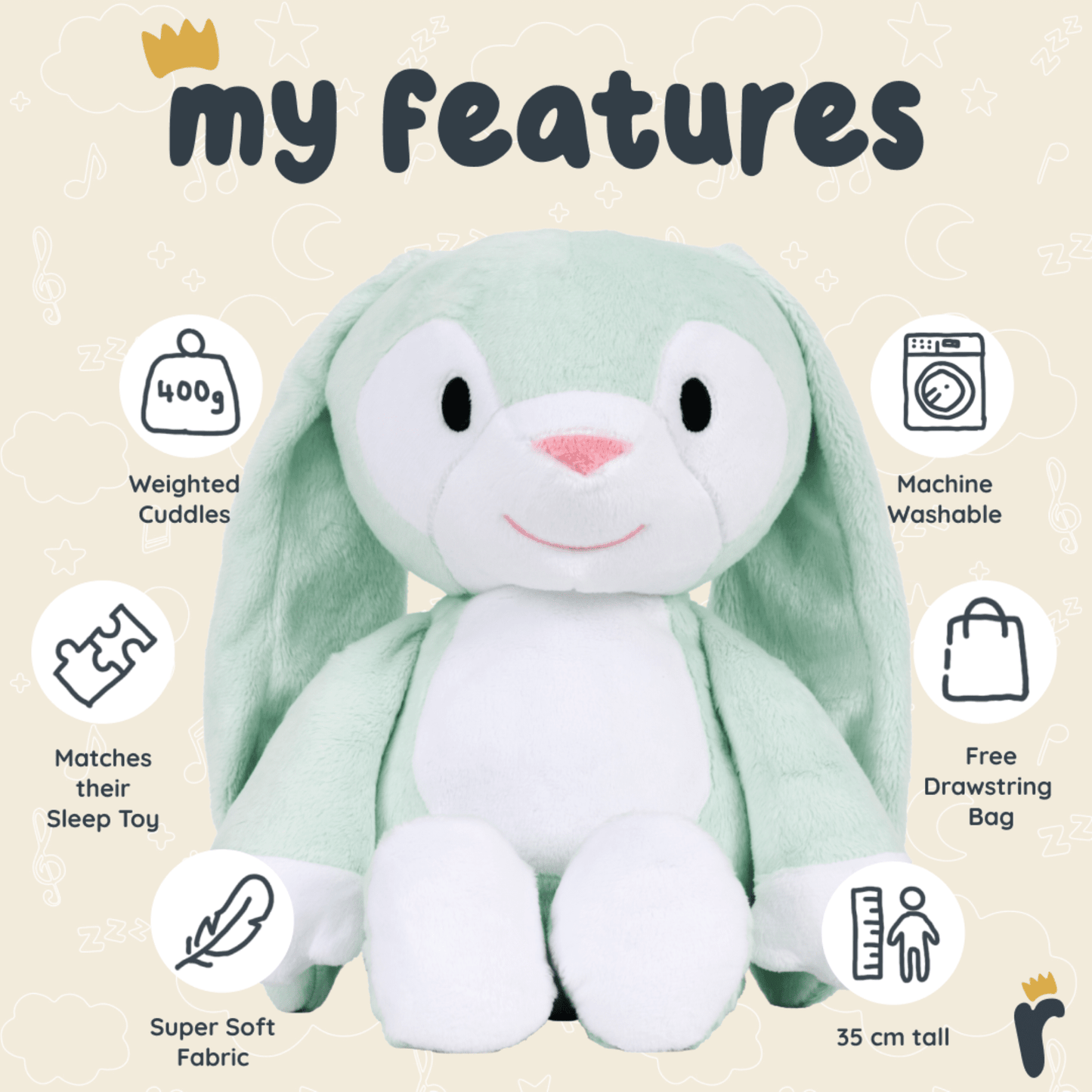 Big Bestie - Minty the Bunny Riff Raff & Co Sleep Toys 
