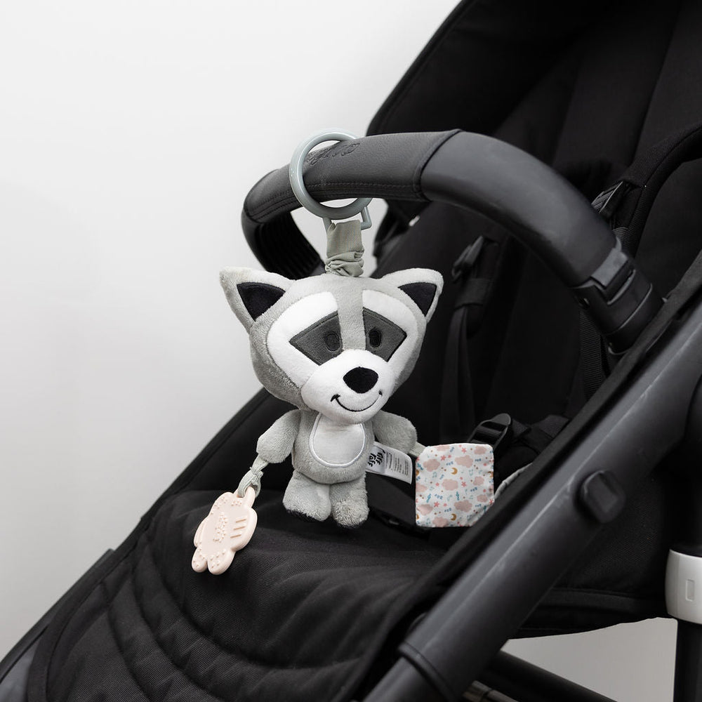Racoon Riff Raff Sensory Pram Toy - Bandit The Raccoon – Riff Raff Baby AU