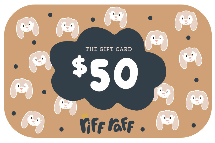 
                  
                    Riff Raff Sleep Toy Gift Card Gift Cards Riff Raff & Co Sleep Toys A$50.00 
                  
                